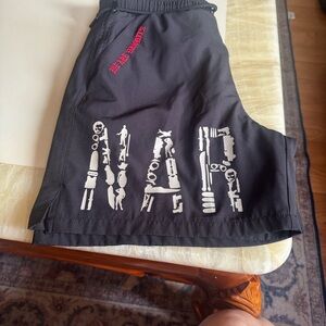 Black Graphic Men's Shorts